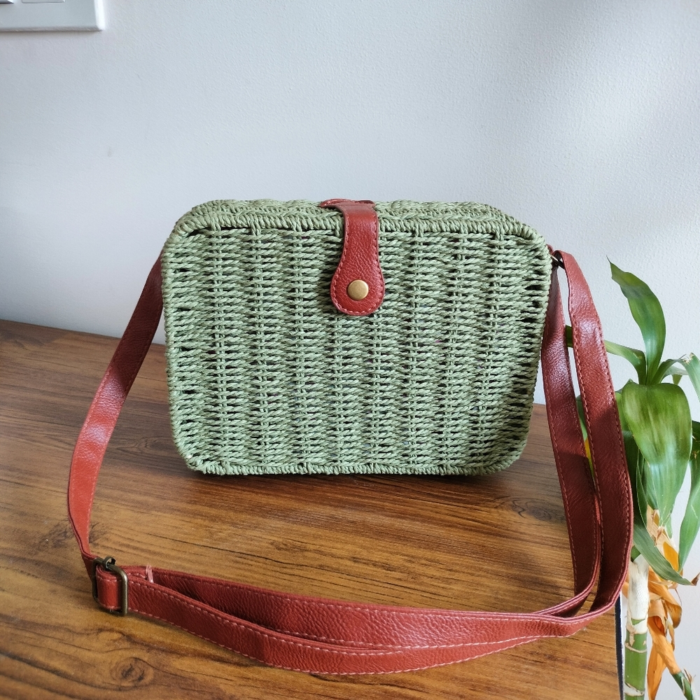 Boho Rattan Structured Bag - Picture 2 of 16